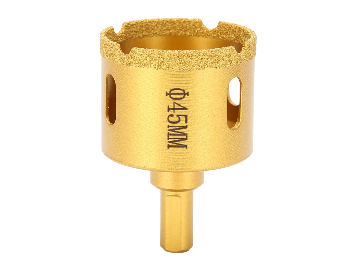 Broca Diamantada Soldada 45mm Para Mármore Vidro Cerâmica Com Parafuso Elétrico