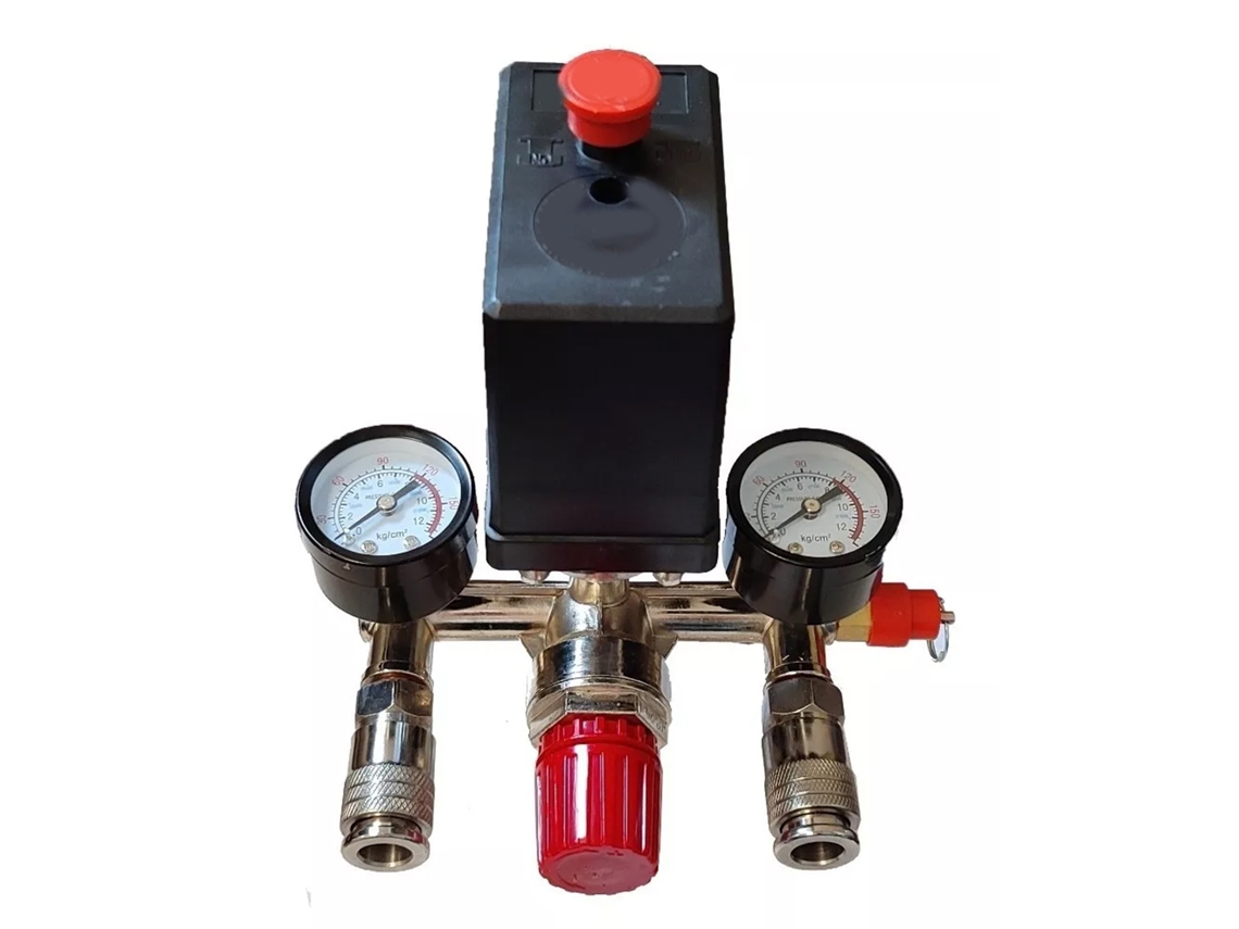 Chave De Pressão Para Compressor De Ar Com Dois Manômetros Válvula De Controle 380v