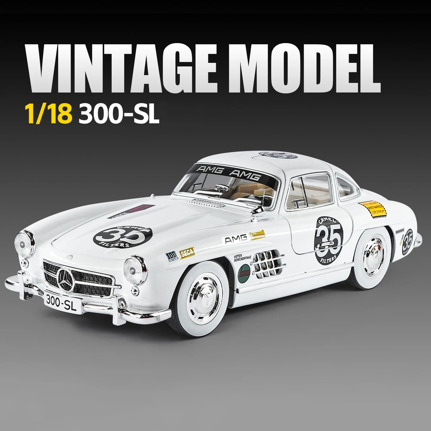 (branco) Miniatura De Carro Em Liga Metálica, Escala 1:18, Com Mecanismo De Fricção, Som E Luz.