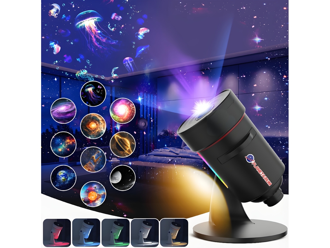 Projetor Galáxia, Projetor Estrelas Com 10 Discos Planetário Estrela Telescópio, Rotação De 360° Luz Noturna Pequena Ohpa Dwb-01 Preto