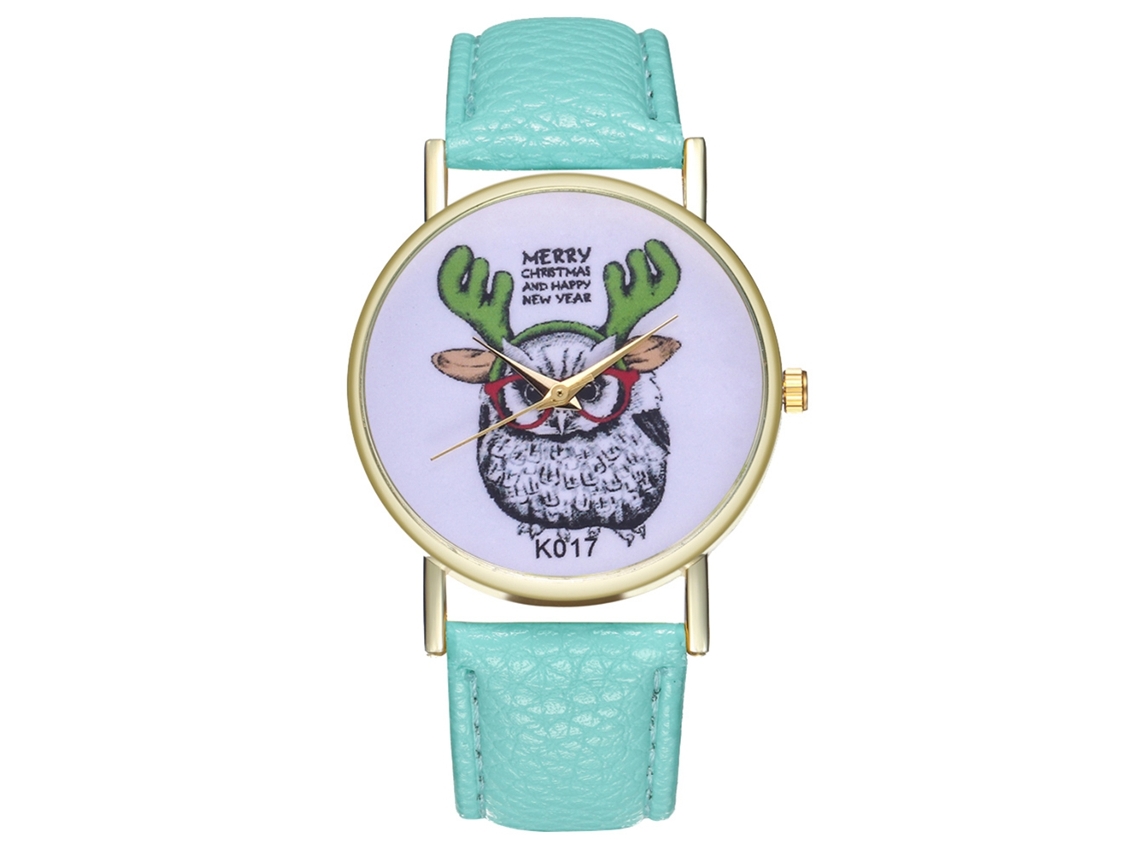 Relógio de pulso masculino elegante com pulseira de couro, estampa animal, ideal para presente.