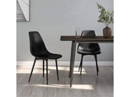 Vidaxl Cadeiras De Jantar 2 Pcs Pp Preto