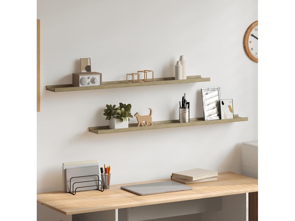 Vidaxl Prateleiras De Parede 2 Pcs 100x9x3 Cm Carvalho Sonoma