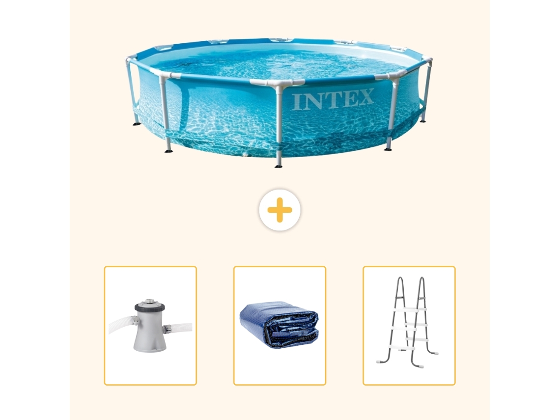 Intex Piscina Com Estrutura Redonda - 305x76 Cm - 4-peças Scb83