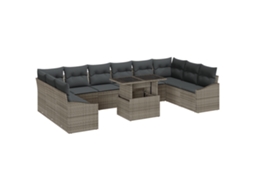 Conjunto 11 Móveis De Jardim Vidaxl Cinzento Vime Pe (100 X 55 X 73 Cm)