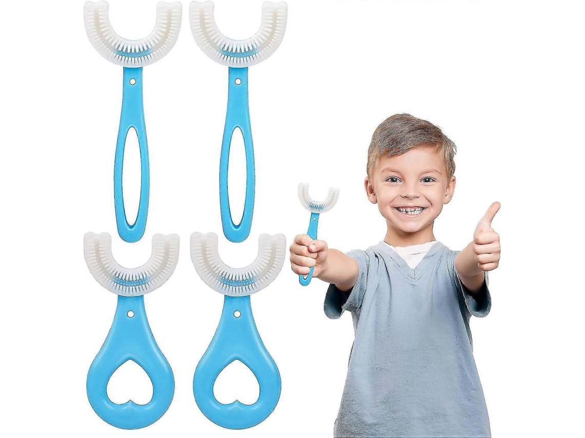 Escova de Dentes Infantil em Formato U, com Cabeça Silicone Macio Qualidade Alimentar, para Higiene Bucal 360 °, Ideal Crianças 2 GOKOCO