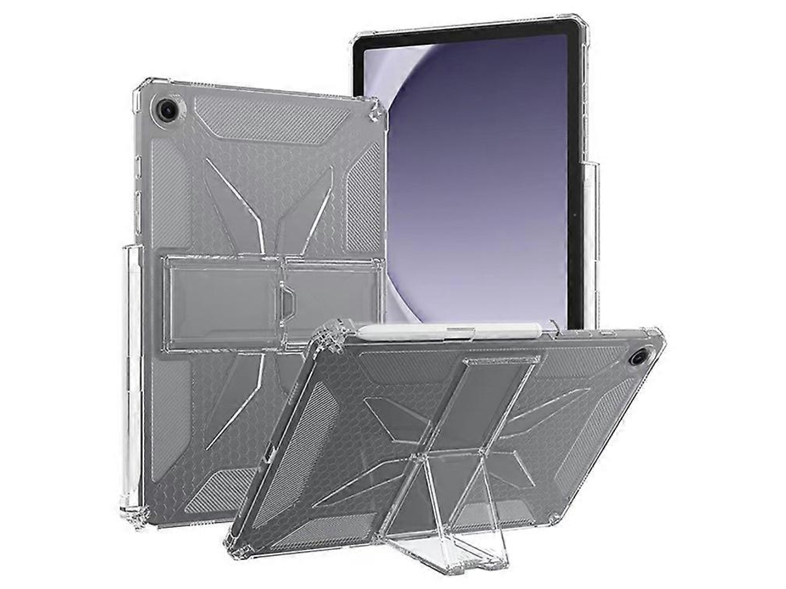 Capa Transparente Compatível Com Samsung Galaxy Tab A9, Com Suporte, À Prova De Choque, Em Tpu + Pc, Com Compartimento Para Caneta.