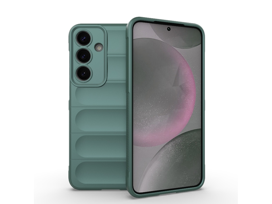 Capa Halinuia Para Samsung Galaxy S25 5g Magic Shield Tpu Flanela Verde Escuro (proteção Integral, Interior Em Flanela)