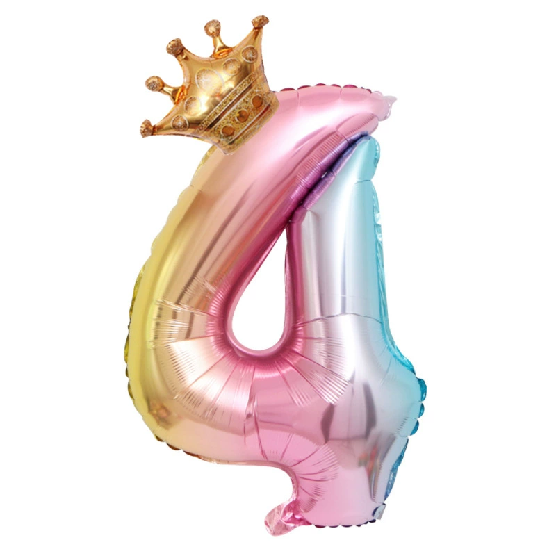 Conjunto De Acessórios Para Festa De Aniversário, Decorações E Balões Com Números De Coroa