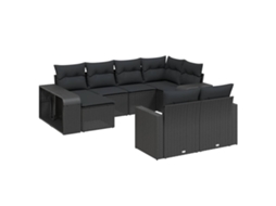 Garden Sofa Set, Garden Sofa Sets Vidaxl Preto Rattan / Vime (n/a)