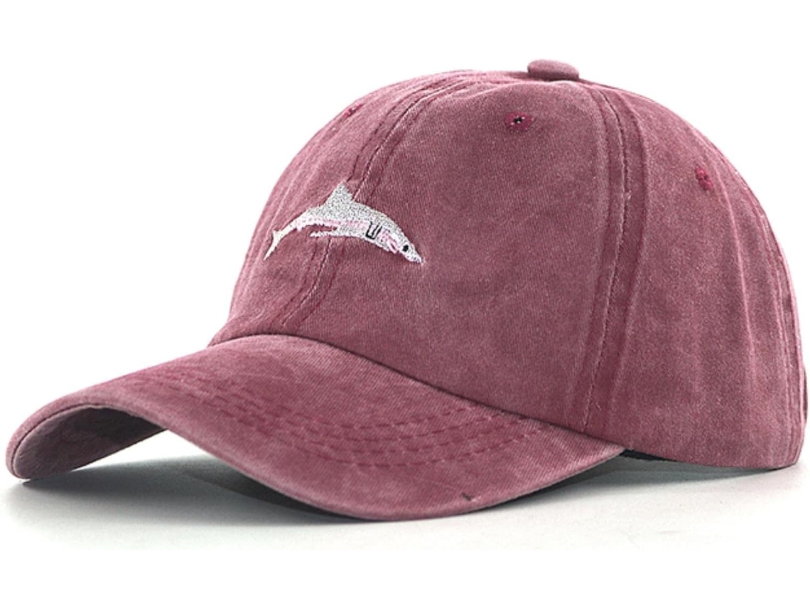 Boné de Beisebol Shark Washed Bordado Captura Estilo "dad Hat" Hip Hop Fecho Ajustável