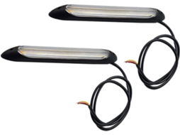 Shineofi Luzes De Seta Multifuncionais Em Led, 2 Unidades, Para Carro, Pvc E Silicone Pretos, Luzes Diurnas Sequenciais