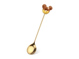 Rebe cucharas e Garfos de Sobremesa Criativos de Aço Inoxidável, 6 Peças, Dourado e Amarelo