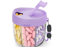 Organizador de Comprimidos CHRUI 7 Compartimentos Anti mistura Sem Bpa (roxo)