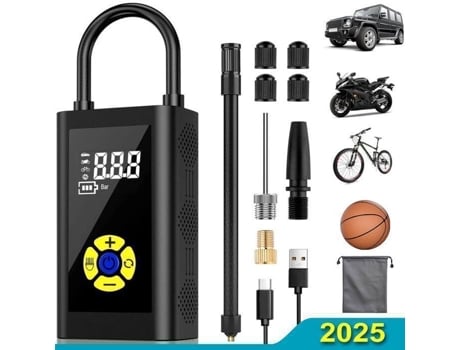 Gonflador De Pneu De Carro Sem Fio 150psi, Compressores De Ar Portátil Com Iluminação Tela Lcd Suporte De Bateria Externa De 4000mah Hom2seeker