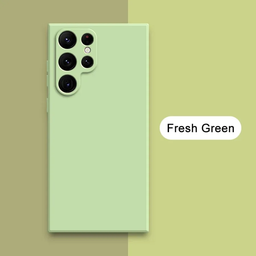 Capa De Celular Samsung S24 Plus (verde) Em Silicone Líquido, Capa Protetora De Tecido Macio.