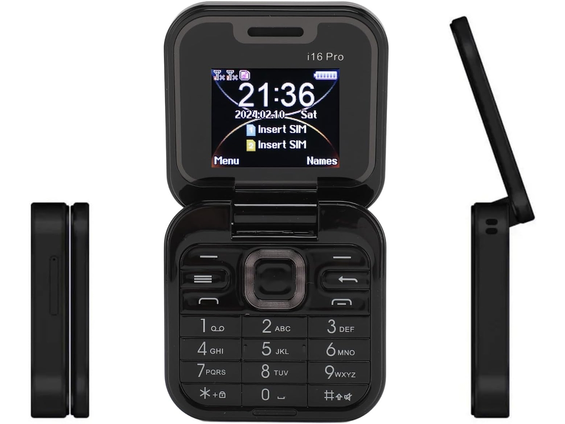 I16pro Telefone Com Tampa Desbloqueada Duplo Sim Básico De Bolso De 16 Gb Preto