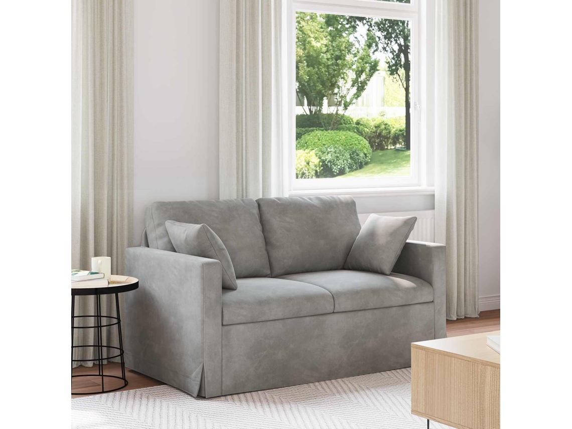 Vidaxl Sofá Cinzento-claro 138 X 78 X 80 Cm Veludo