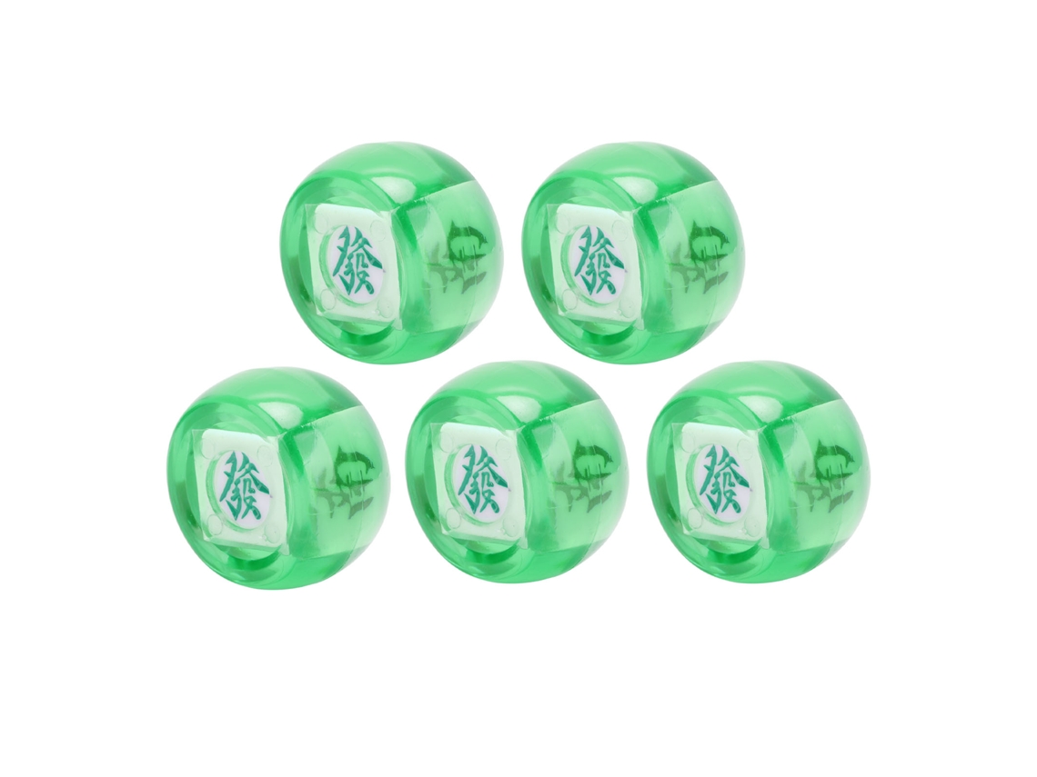 5 Dados De Direção Do Vento Mahjong Leste Sul Oeste Norte Esfera Plástico Transparente Verde Para Jogos De Tabuleiro