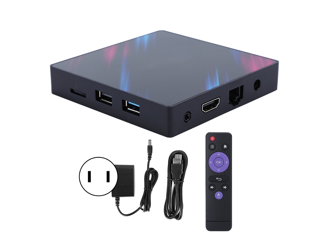 Caixa De Tv Internet Player Android 9.0 4+32g Wifi Bt Com Controle De Voz