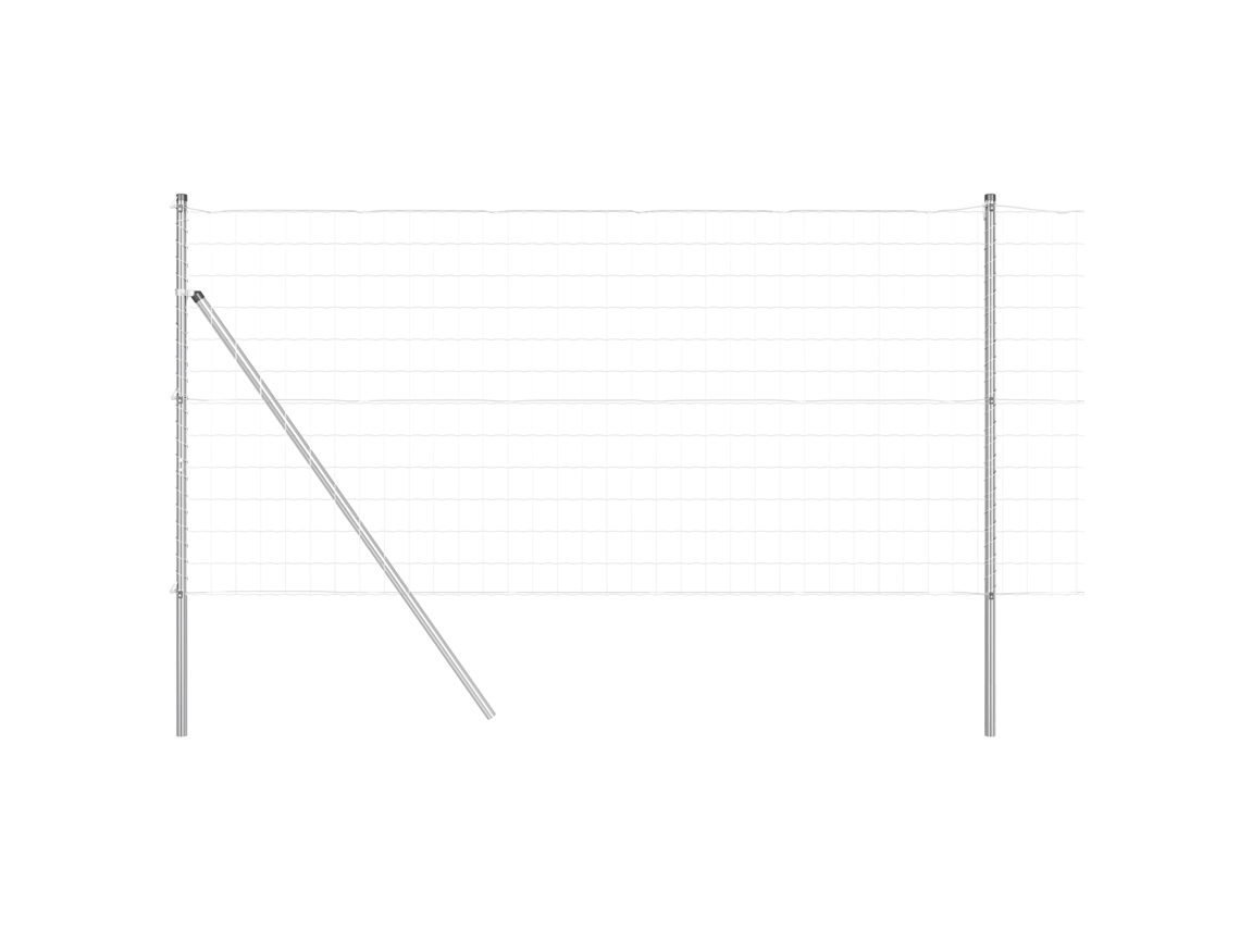 Conjunto 1 Cerca Externa Vidaxl Prateado Aço (25 X 1 M)
