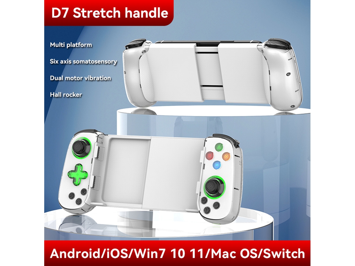 Controle Extensível Rgb Sem Fio Para Tablet, Compatível Com Switch, Ps3, Ps4, Android E Ios, Cor Branca. Aeuzwr
