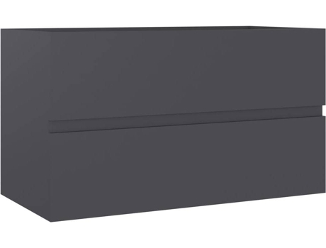 Armário de Lavatório VIDAXL (Cinzento - Aglomerado de Madeira - 80x38.5x45 cm)