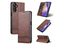 Capa De Celular Azns Em Couro Sintético Texturizado Com Efeito Magnético Para Samsung Galaxy A25 5g