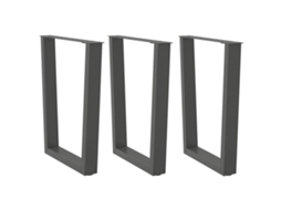 Vidaxl Pés Para Mesa De Jantar Em V, 3 Peças, Antracite, 70x(72-73,3) Cm, Aço