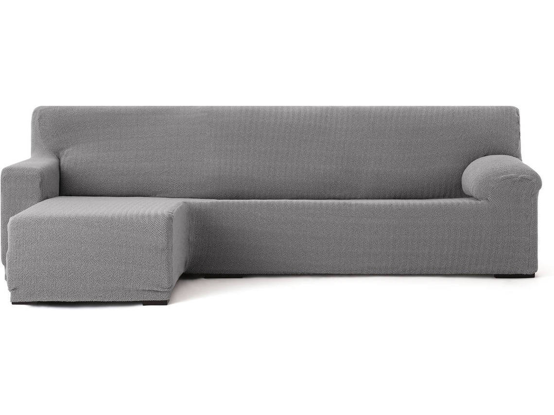 Capa de Chaise Longue Esquerda para Braço Curto EYSA Premium Jaz Tecido Multielástico (250-360 cm - Poliéster e Algodão - Gris)