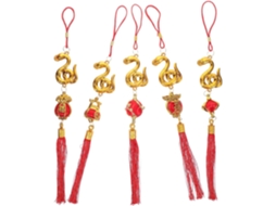Conjunto 5 Peças Decorações Cobra Plástico Pendurar Lanternas Tradicionais Chinês 2025 Resistentes GOKOCO