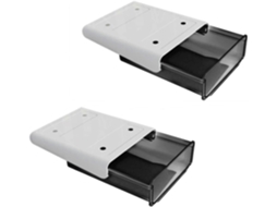 Conjunto de 2 Caixas Organizadoras de Mesa, Autoadesivas e Discretas, com Grande Capacidade e Ideais para Escritório BRILVIBERA (preto)
