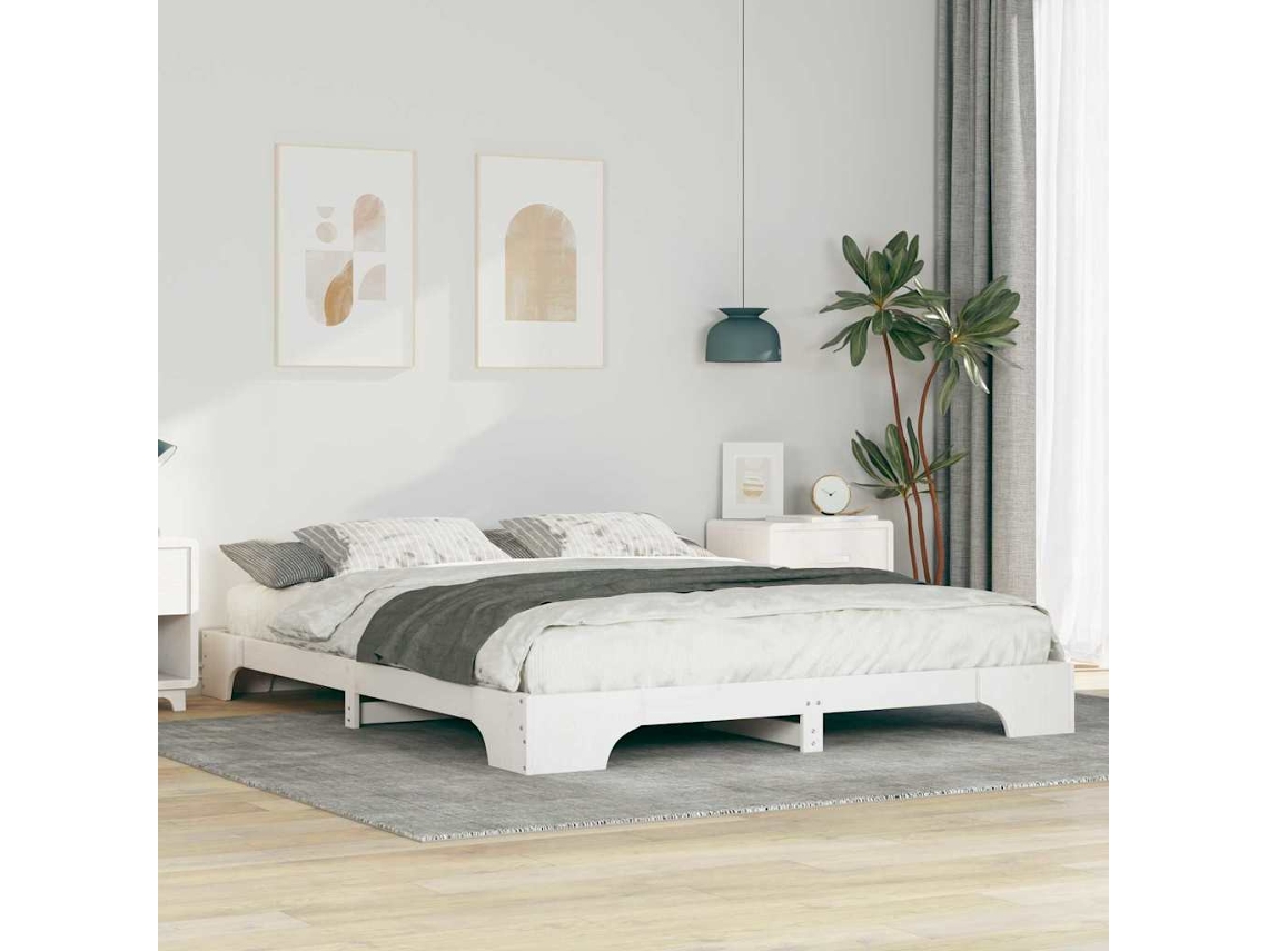 Vidaxl Estrutura Da Cama Branco 160 X 220 Cm