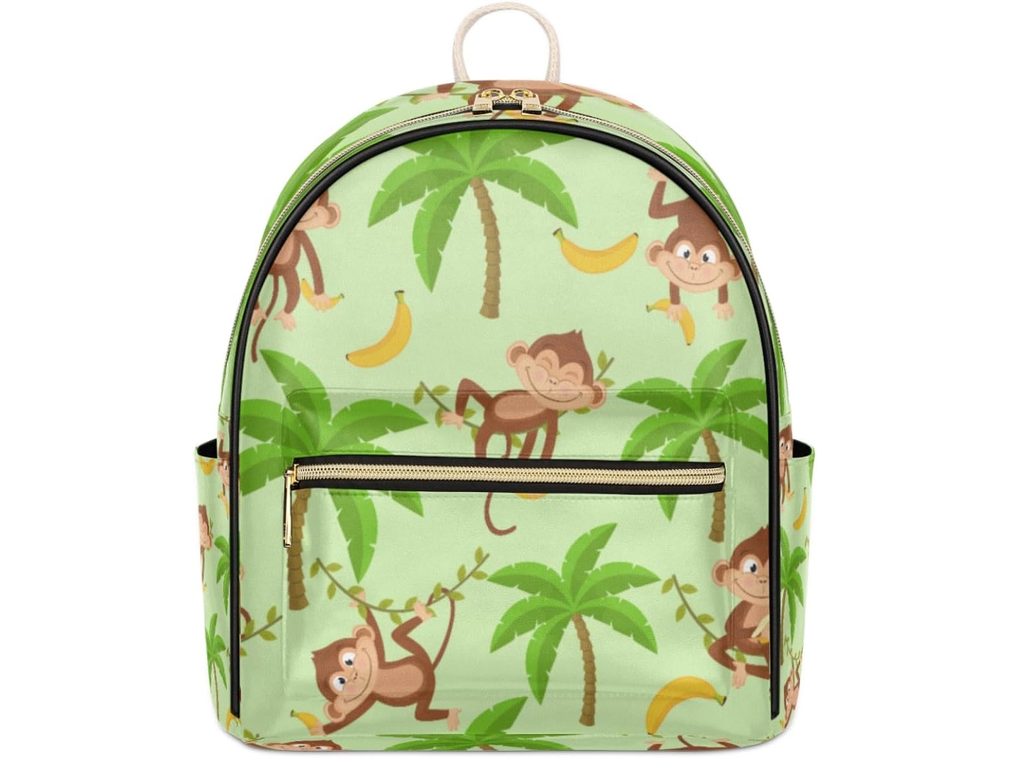 Mochila COURO Tropicallife com Estampa de Banana e Palmeiras