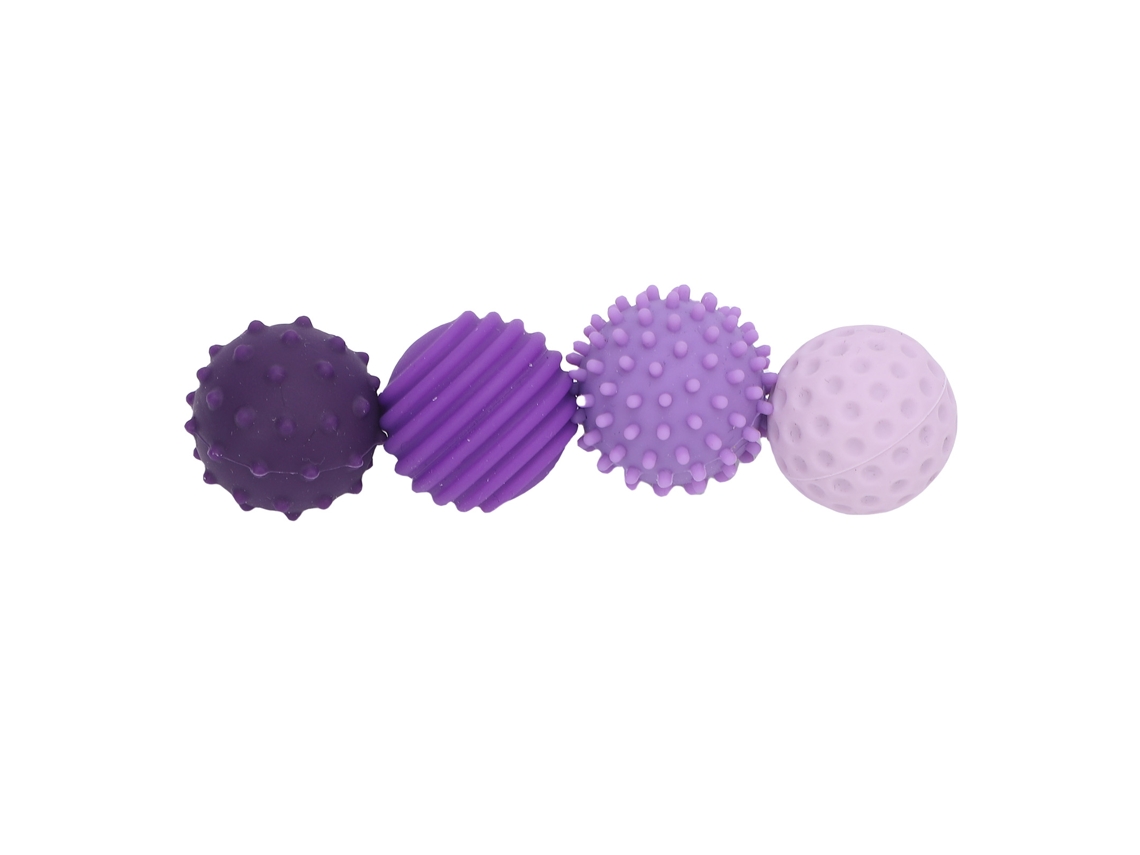 4 Peças De Bolas De Silicone Com Textura Para Alivio Do Estresse - Brinquedos Sensoriais Para Viagens, Trabalho E Lar - Roxo