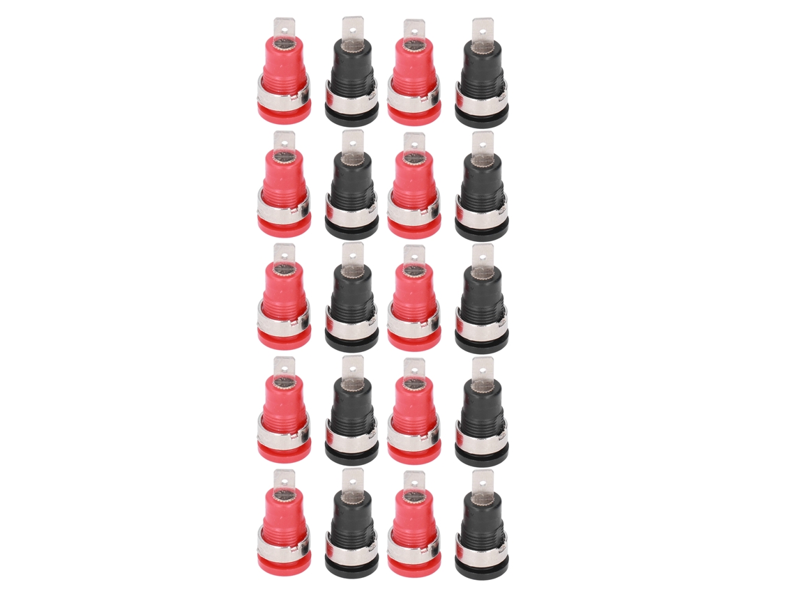 Laxiscreed Soquete Banana 4mm Com Retorno De Segurança Nickelado Vermelho E Preto