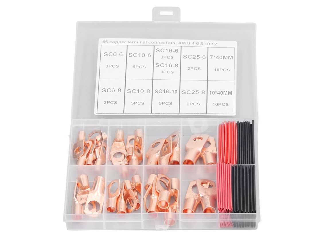 Manguitos de Cobre SC6 a SC25 com Terminais e Heat Shrink