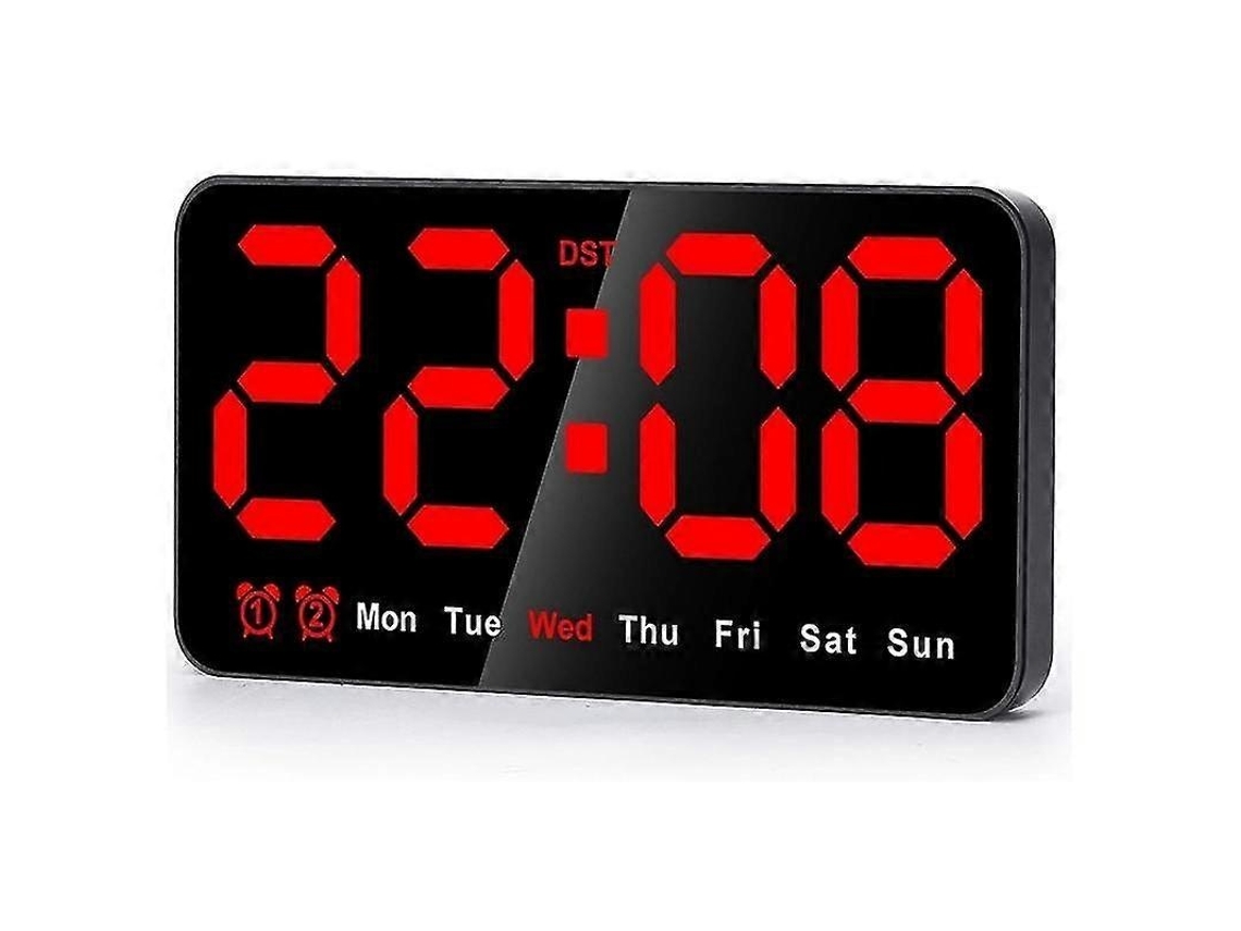 Relógio Digital Moderno 9 Polegadas 2,7 Polegadas Preto, Silencioso, Números Grandes, Visual Minimalista Tressino