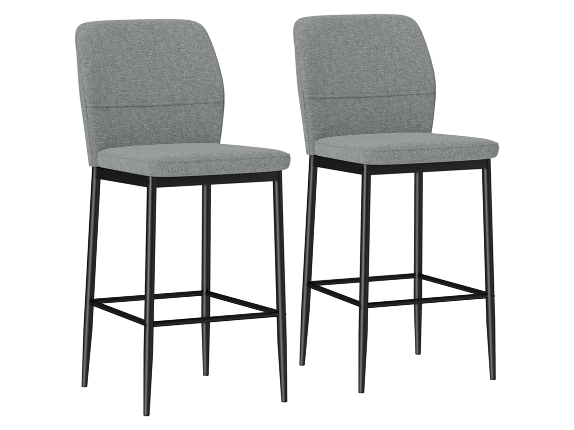 Conjunto de 2 Banquetas de Veludo com Apoio e Encosto 41x52x97 cm PANGIVO