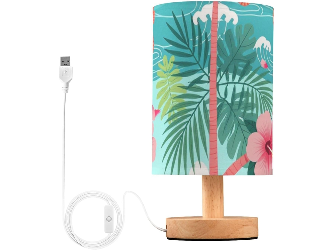 Luminária de leitura Yuiboo para espaços pequenos, lanterna de cabeça com cavalos e hibisco para crianças.