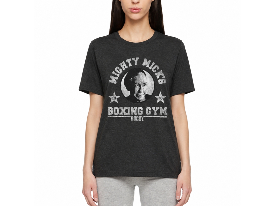 Rockinstone Rocky Movie Mighty Mick Heather Black Adult T-shirt Size:xl