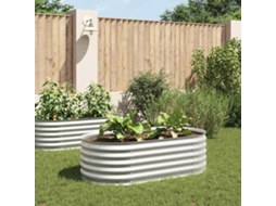 Vidaxl Canteiro Elevado De Jardim Aço Galvanizado 160x80x44cm Prateado