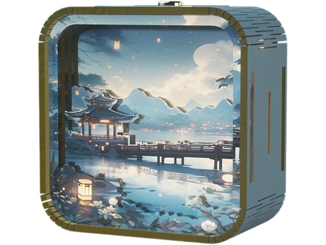 Conjunto de Luzes de Ambiente Estéreo de Madeira para Montar, Sensíveis Ao Toque, Presentes Sazonais. SFUSHOS