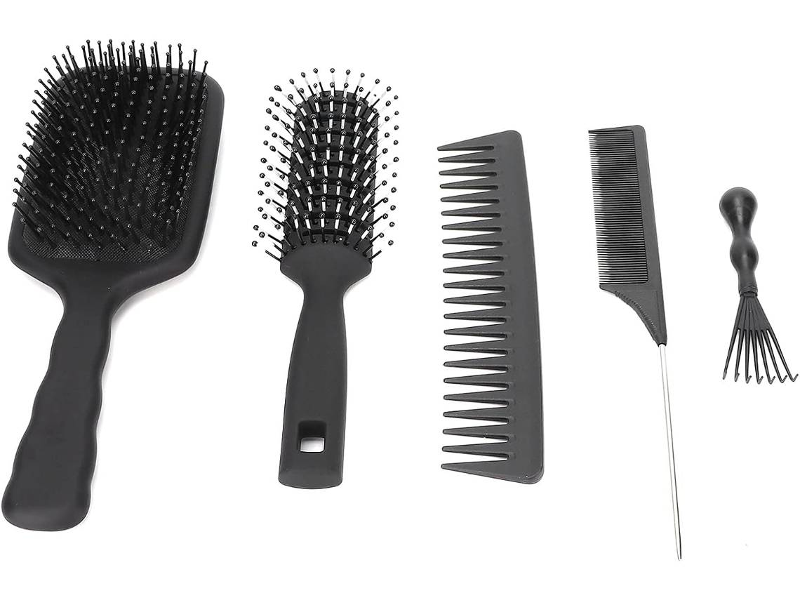 Conjunto De 5 Pentes Com Dentes Arredondados, Muito Duráveis, Escova De Cabelo Em Formato Pá Para Massagear O Couro