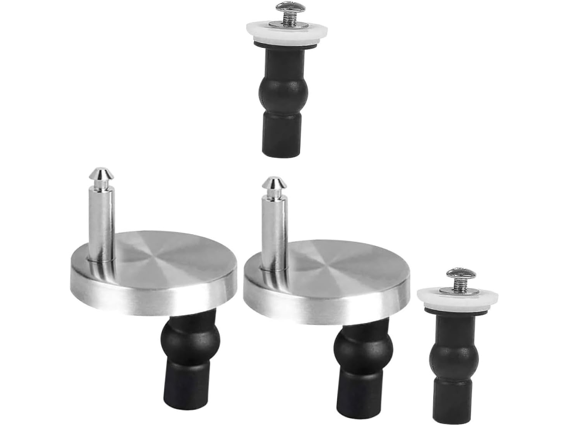 Conjunto De 4 Dobradiças Para Assento Sanitário Com Parafusos De Expansão E Sistema De Fixação Rápida Para A Tampa.