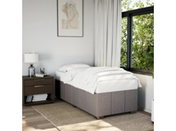 Vidaxl Estrutura Cama Sem Colchão 90x200 Cm Tecido Cinza-acastanhado