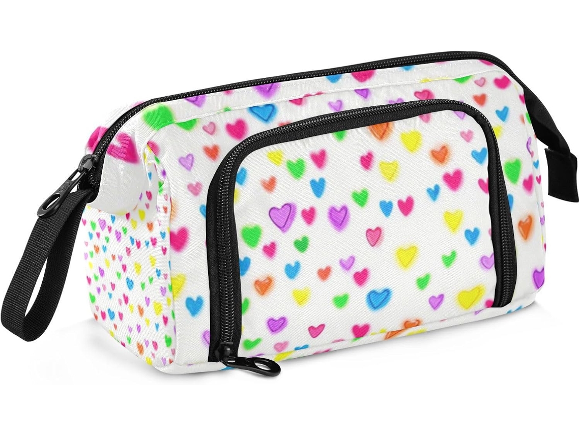 Estojo Cololove Vermelho Neon de Grande Capacidade com Alça, Ideal para Enfermeiras e Estudantes Universitário