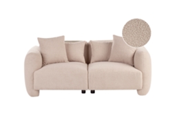 Sofá De 3 Plazas Beliani Ekenes De Bouclé Beige 182x90x72