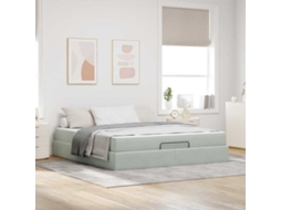Vidaxl Estrutura De Cama Com Colchão 2 Unid. Cinzento-claro Veludo