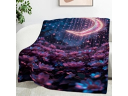 Manta Floral com Estampa de Lua 130x150 Cm Multifuncional Macia e Aconchegante em Flanela Ideal para Cama Escr